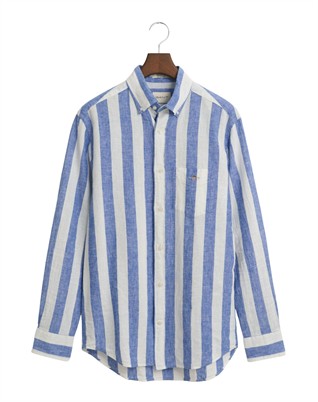 Regular Linen Stripe Skjorte 